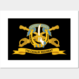 7th Cavalry Regiment w Br - Ribbon Posters and Art